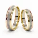 Sárga-fehér-vörös arany karikagyűrű pár - J39