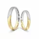 Sárga-fehér arany karikagyűrű pár - JHR09