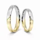Sárga-fehér arany karikagyűrű pár - JHR09F