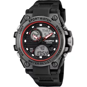Calypso ana-digi tinióra – fekete szilikon szíj, fekete kijelző