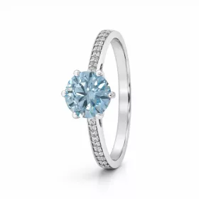 14 karátos fehér arany eljegyzési gyűrű blue gyémánttal