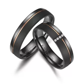 Marrya karikagyűrű – matt fekete Black Titán 8 mm, belső domború forma