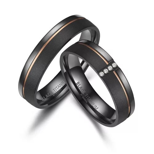 Marrya karikagyűrű – matt fekete Black Titán 8 mm, belső domború forma