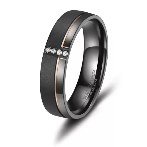 Marrya karikagyűrű – matt fekete Black Titán 8 mm, belső domború forma