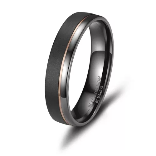 Marrya karikagyűrű – matt fekete Black Titán 8 mm, belső domború forma