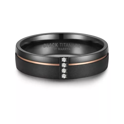 Marrya karikagyűrű – matt fekete Black Titán 8 mm, belső domború forma