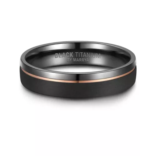 Marrya karikagyűrű – matt fekete Black Titán 8 mm, belső domború forma
