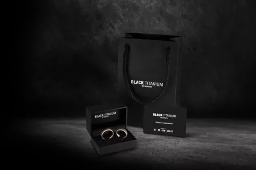 Marrya karikagyűrűpár – matt fekete Black Titán 5 mm, belső domború komfor
