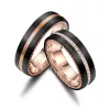 Marrya karikagyűrűpár – fekete karbon karbon rosegold csíkkal, belső domború formával