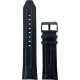 Police fekete bőr óraszíj logóval fekete PVD csattal 24 mm
