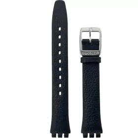 Swatch fekete bőr óraszíj 15 mm klasszikus kivitel