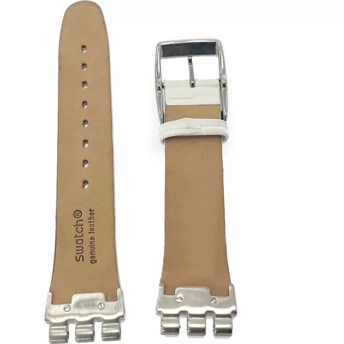 Swatch fehér aligátor mintás bőr óraszíj köves díszítéssel