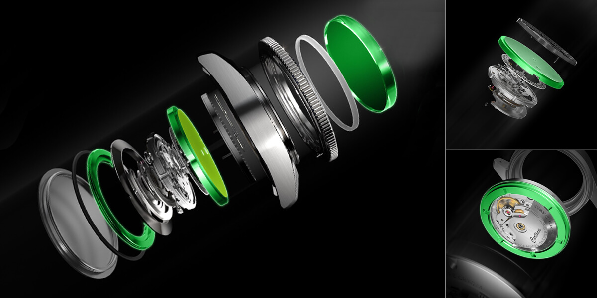 Certina DS rendszer felépítése és ütésálló szerkezet bemutatása